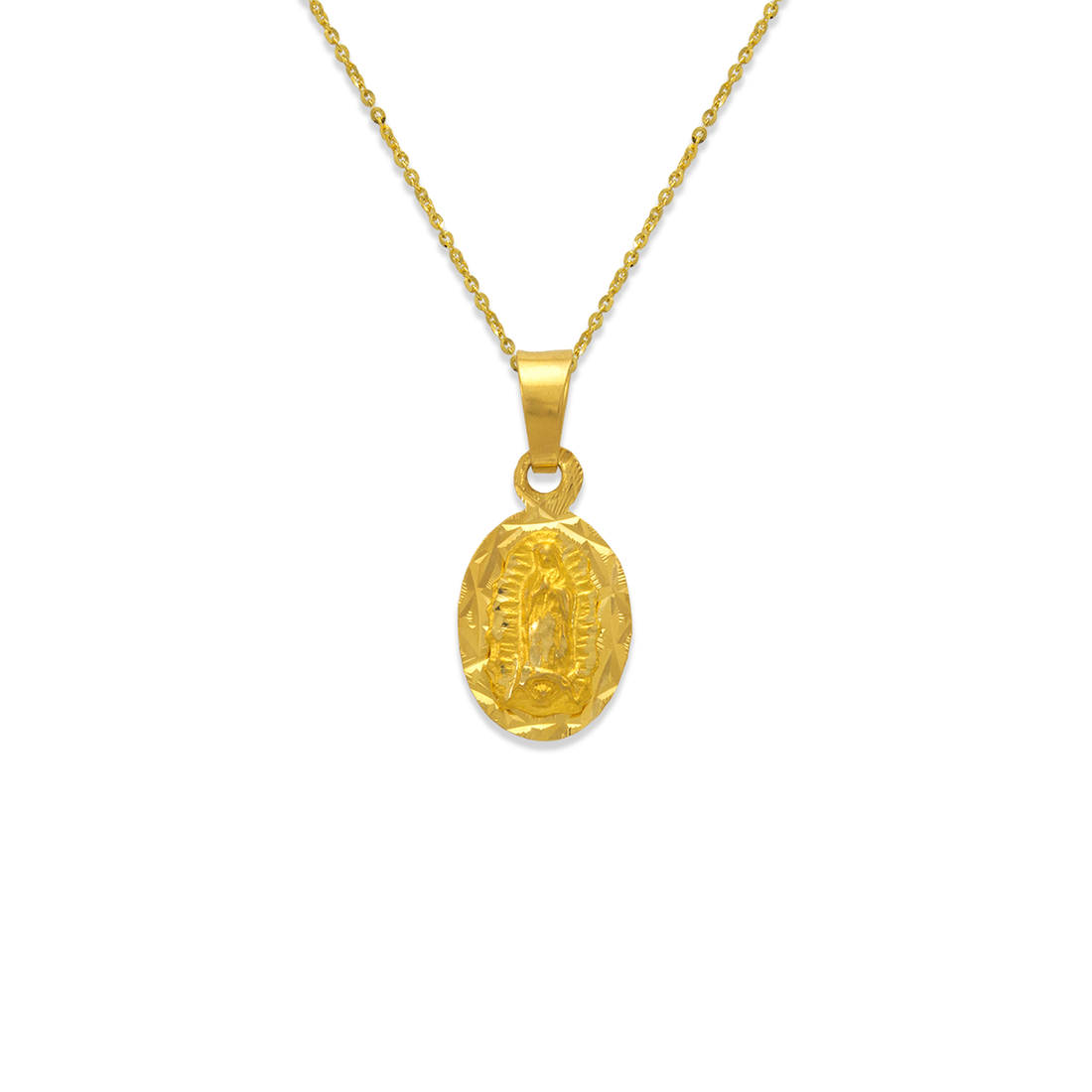 14K Yellow Gold Guadalupe Pendant + Chain