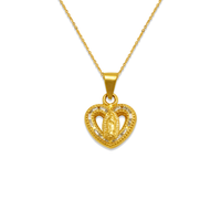 14K Yellow Gold Guadalupe Heart Pendant + Chain