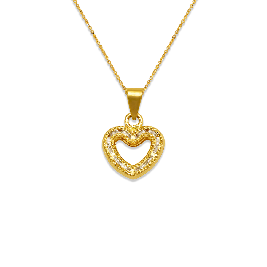 14K Yellow Gold Heart Pendant + Chain