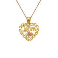 14K Mom Heart Pendant + Chain