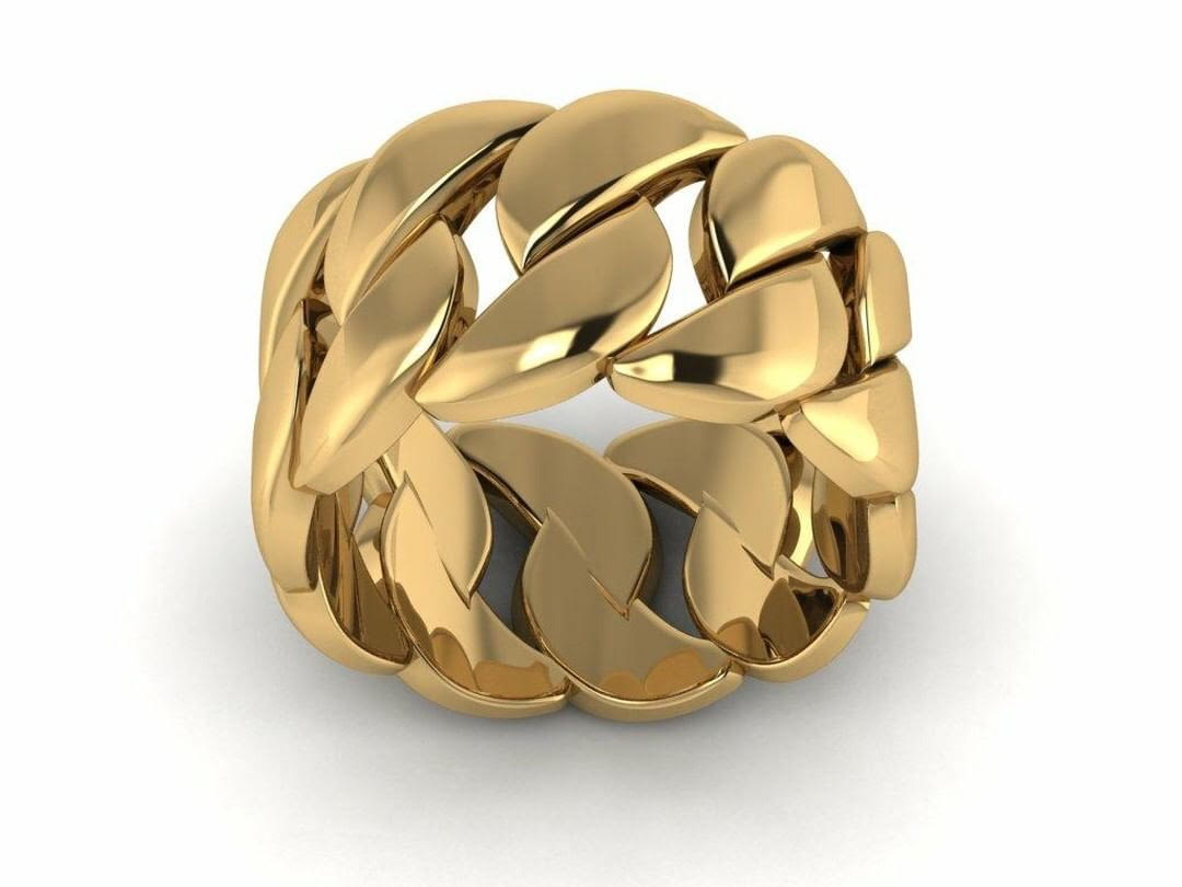 14K Miami Cuban Ring 12MM